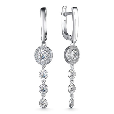 Серьги подвесные 02-4008.00КЦ-00 серебро