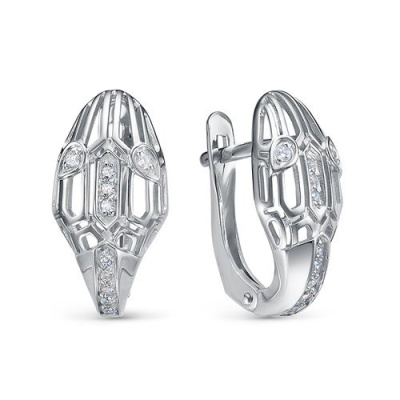 Серьги с1206947 серебро Булгари Змея