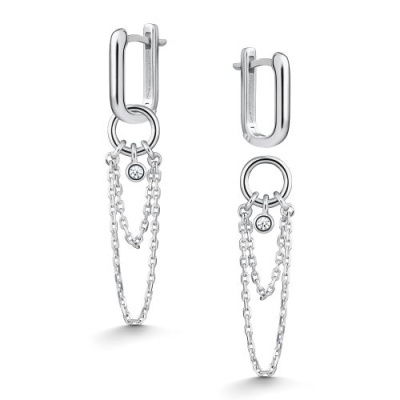 Серьги подвесные 02-5606.00КЦ-00 серебро