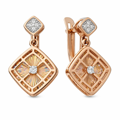 Серьги подвесные Т14262Е507 золото