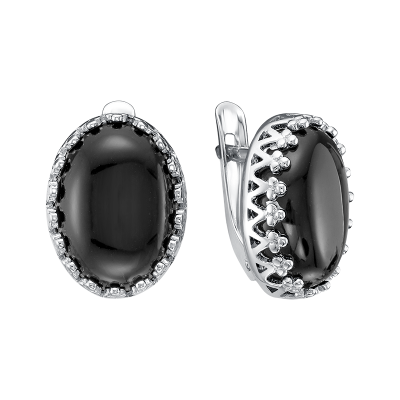Серьги один камень 2-4064-6605-1 серебро