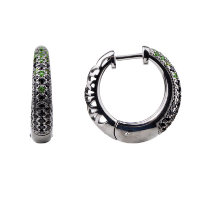Серьги конго С-3866чр48716 серебро