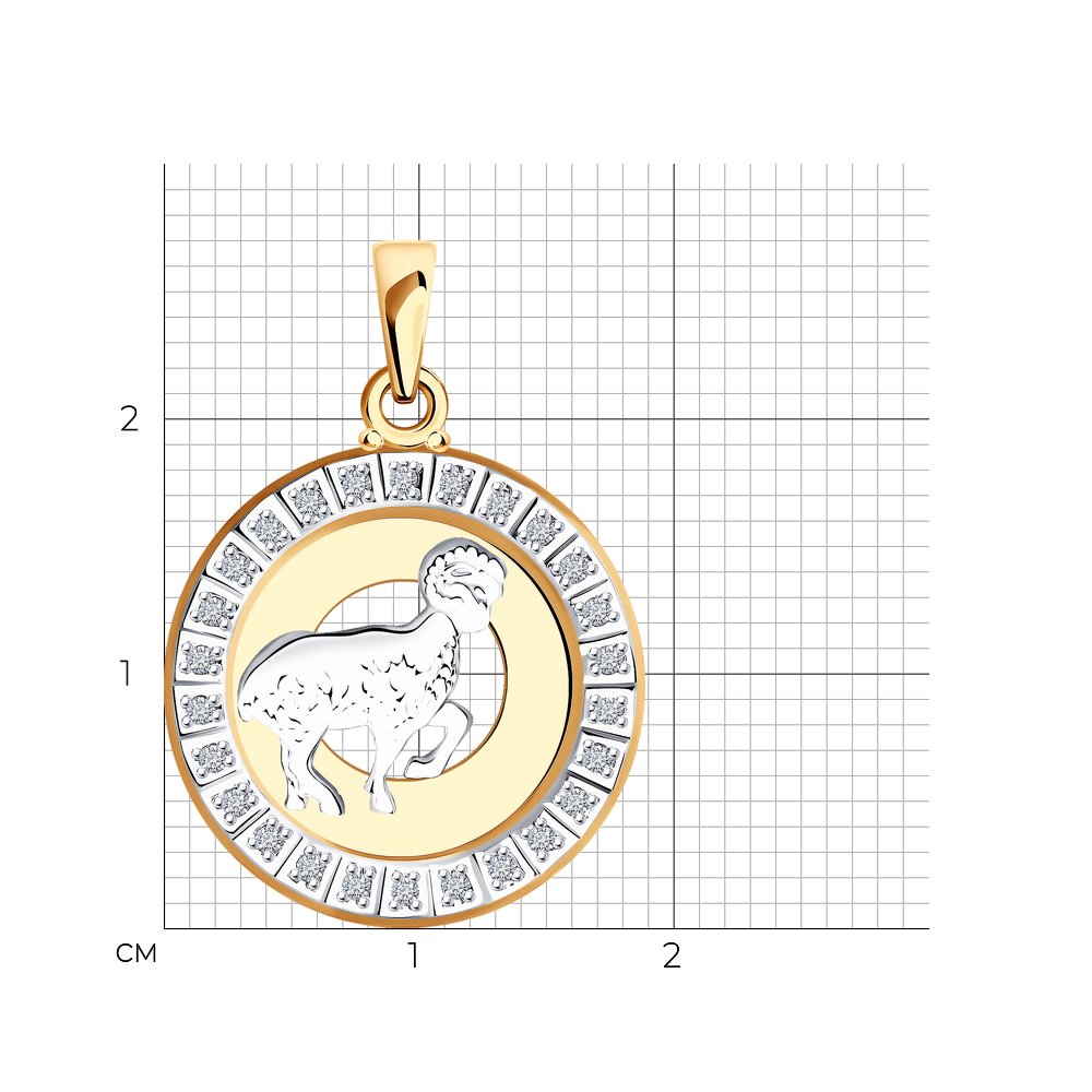Подвеска знак зодиака 032491 золото Овен