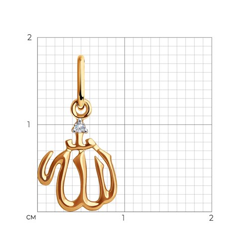 Подвеска религиозная мусульманская 036478 золото Сура