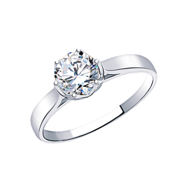 Кольцо один камень б10531 золото