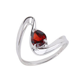 Кольцо один камень 1-1164 гр серебро