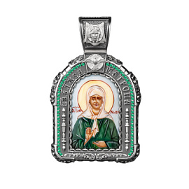 Подвеска религиозная христианская ладанка 547910-63 серебро Святая Матрона 