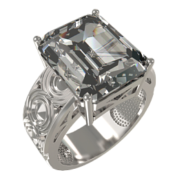 Кольцо 1 камень 1032531-01210 серебро