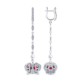 Серьги подвесные 92025323 серебро