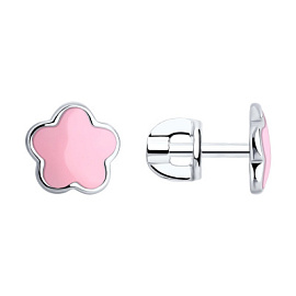 Серьги пусеты 94026764 серебро Цветок