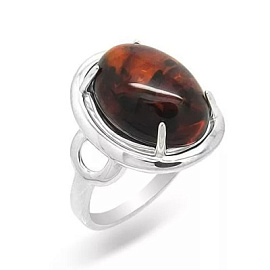 Кольцо один камень 627742 серебро