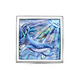 Брошь 5-206-62400 серебро Кит