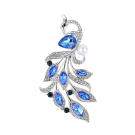 Брошь 61908250 ювелирный сплав Павлин