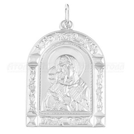 Подвеска религиозная христианская ладанка s3261 серебро Владимирская Божья Матерь