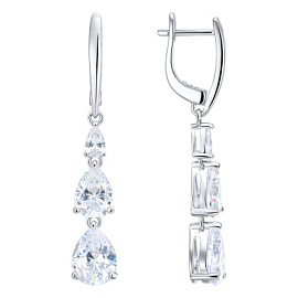 Серьги подвесные LLE589PRK серебро