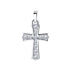 Крест декоративный 94032563 серебро