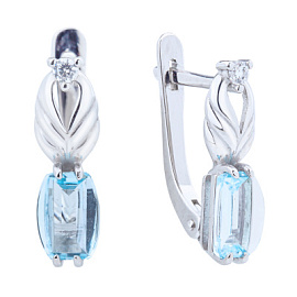 Серьги один камень 209232-002-0019 серебро