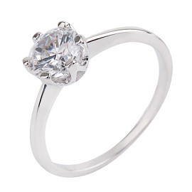 Кольцо один камень LLR290 серебро