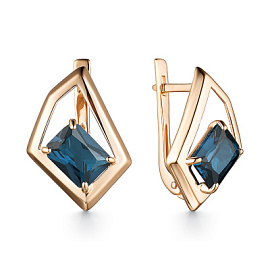 Серьги один камень 2-954 лон золото