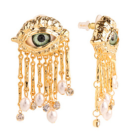 Серьги подвесные 504104710-1 ювелирный сплав Глаза
