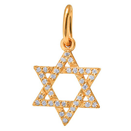 Подвеска религиозная иудейская 805-10621-10-00-20-00 золото Звезда Давида