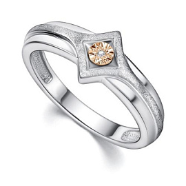 Кольцо один камень 01-4396.000Б-00 серебро