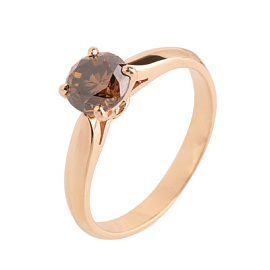 Кольцо один камень 3516598 крап. золото