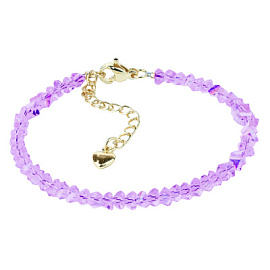 Браслет из бусин Б-Юкс-80-17 фиол. ювелирный сплав