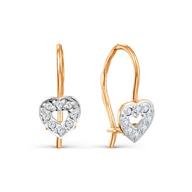 Серьги Т142024386 золото Сердце