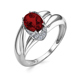 Кольцо один камень 1-1144 гр серебро