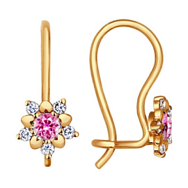 Серьги 024792 золото Цветок