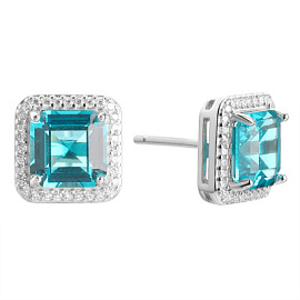 Серьги пусеты CZ-E05722-X-W-Pb-X-W серебро