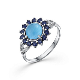 Кольцо 107225-904-0019 серебро Цветок