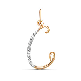 Подвеска буква 3360607.1.1.1с золото Буква С