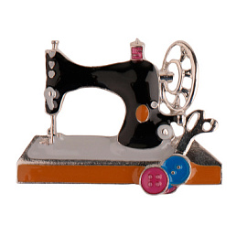 Брошь 3-5129-W ювелирный сплав швейная машинка