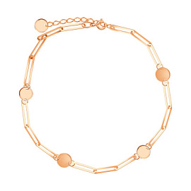 Браслет на ногу Т100101456-23 золото Цепи