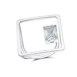 Кольцо 1 камень К671-259 серебро Квадрат