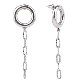 Серьги подвесные ALE3623-1 серебро Цепи