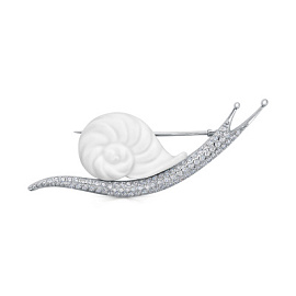 Брошь 5-221-13900 серебро Улитка