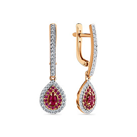 Серьги подвесные 2-108840-00-03 золото