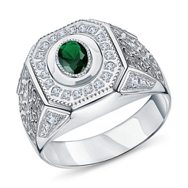 Печатка 3302133р зел серебро