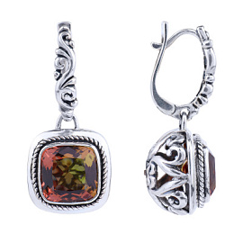 Серьги подвесные 3090с-султ серебро