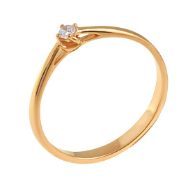 Кольцо один камень 802-04441-10-00-20-00 золото