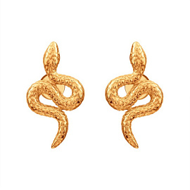 Серьги пусеты Т10002Е172 золото змея