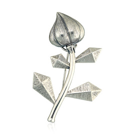 Брошь BO081623NIN-M серебро Цветок