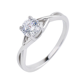 Кольцо один камень LLR456           серебро