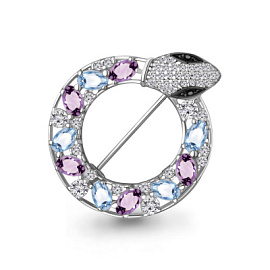 Брошь 7747830АЧ.5 серебро змея