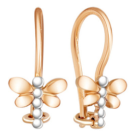 Серьги 02-7808 золото Стрекоза