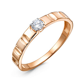 Кольцо один камень 1108337 золото