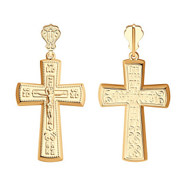 Крест христианский 121307 золото Пустотелый